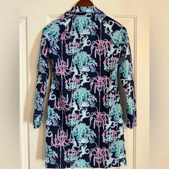 Lilly Pulitzer Skipper Dress Womens XXSmall Long Sleeve Pop Up Monkey Trouble - Picture 9 of 14